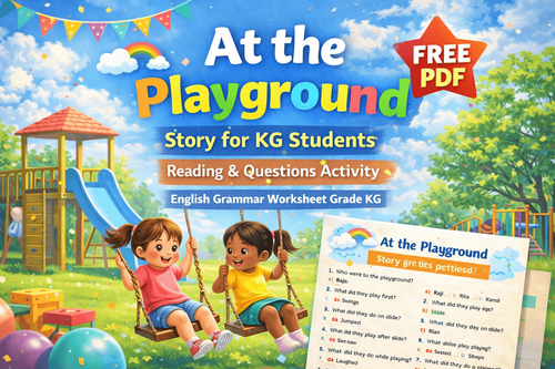 Playground Story for KG Students – Reading & Questions Activity