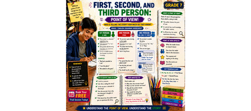 Point of View (1st, 2nd, 3rd): Printable Worksheet for Class 7