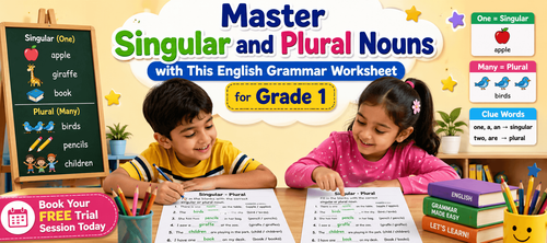 Printable English Worksheet on Singular & Plural Nouns