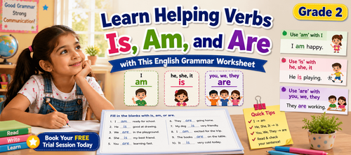 Printable Helping Verbs Exercises for Grade 2 Kids
