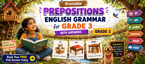 Printable Prepositions Worksheet for Grade 3 with Answers