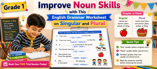 Printable Singular and Plural Nouns Worksheet for Kids