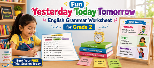 Printable Time Words Worksheet for Grade 2 Students