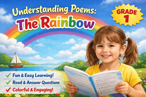 Rainbow Poem English Worksheet for Grade 1 – Free Printable
