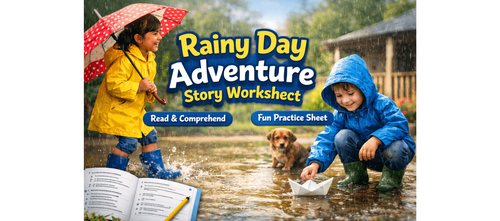 Rainy Day Adventure Story Worksheet | Grade 2 Practice Sheet