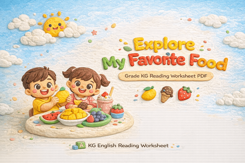 Reading Practice PDF: My Favorite Food for KG Students