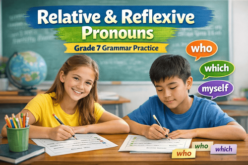 Relative and Reflexive Pronouns Exercises for Kids – Grade 7 PDF