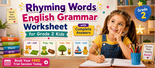 Rhyming Words Practice Worksheet for Young Learners – Grade 2