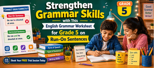 Run On Sentence Correction Practice for Grade 5 Students