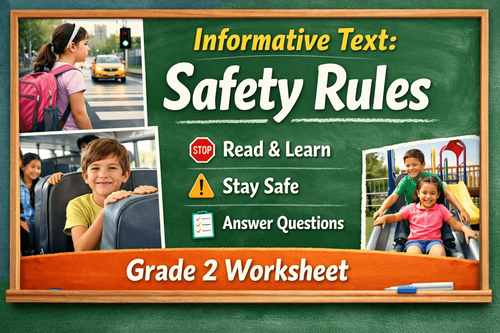 Safety Rules Reading Worksheet for Grade 2 – Practice & PDF