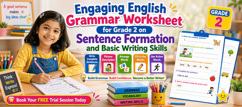 Sentence Formation Grammar Worksheet with Examples for Class 2