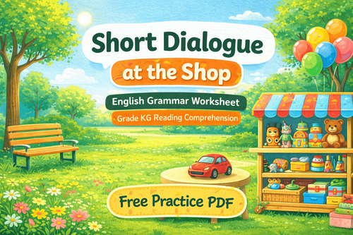 Shopping Dialogue English Worksheet for Kindergarten Kids