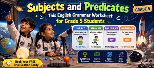 Simple and Complete Subjects and Predicates Worksheet Grade 5