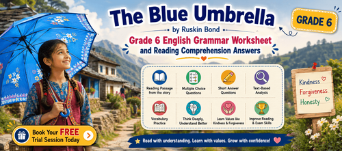 The Blue Umbrella by Ruskin Bond Grade 6 Reading Worksheet