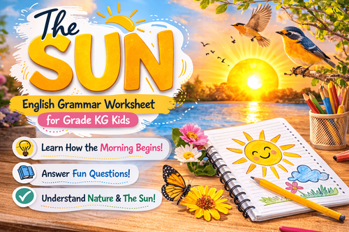 The Sun English Practice Worksheet for Kindergarten Kids
