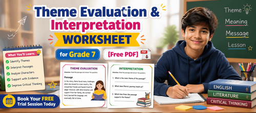 Theme Evaluation & Interpretation Worksheet for Grade 7 [Free PDF]