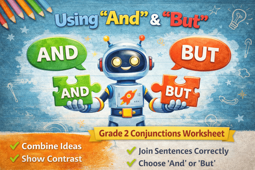 Using “And” & “But” – Grade 2 Conjunctions Worksheet