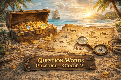 When, Why, How Question Words Practice Activity for Grade 2 Kids
