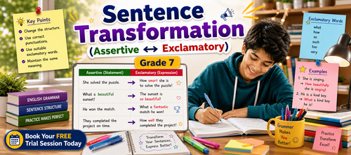 Class 7 Assertive to Exclamatory Worksheet: English Worksheet