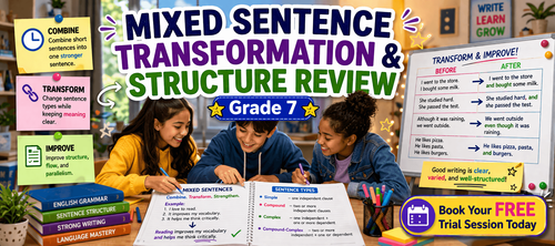 Class 7 Sentence Transformation Worksheet: Grammar Worksheet