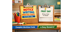 Class 4 English Writing Worksheet on Notice Writing | PlanetSpark